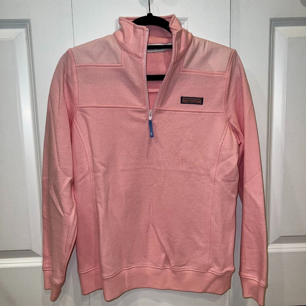XS Ladies Vineyard Vines Quarter Zip Pink Shep Shirt